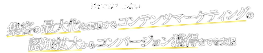 他社ではできない 集客の最大化を実現するコンテンツマーケティングの認知拡大からコンバージョン獲得までを支援