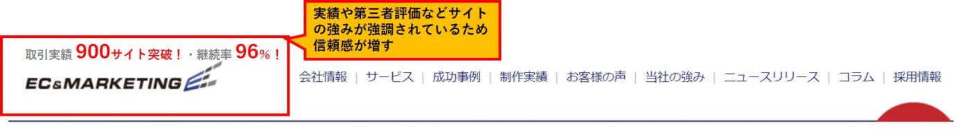 セオリー①:サイトの規模感を示す定量的な情報を提示する_良い例
